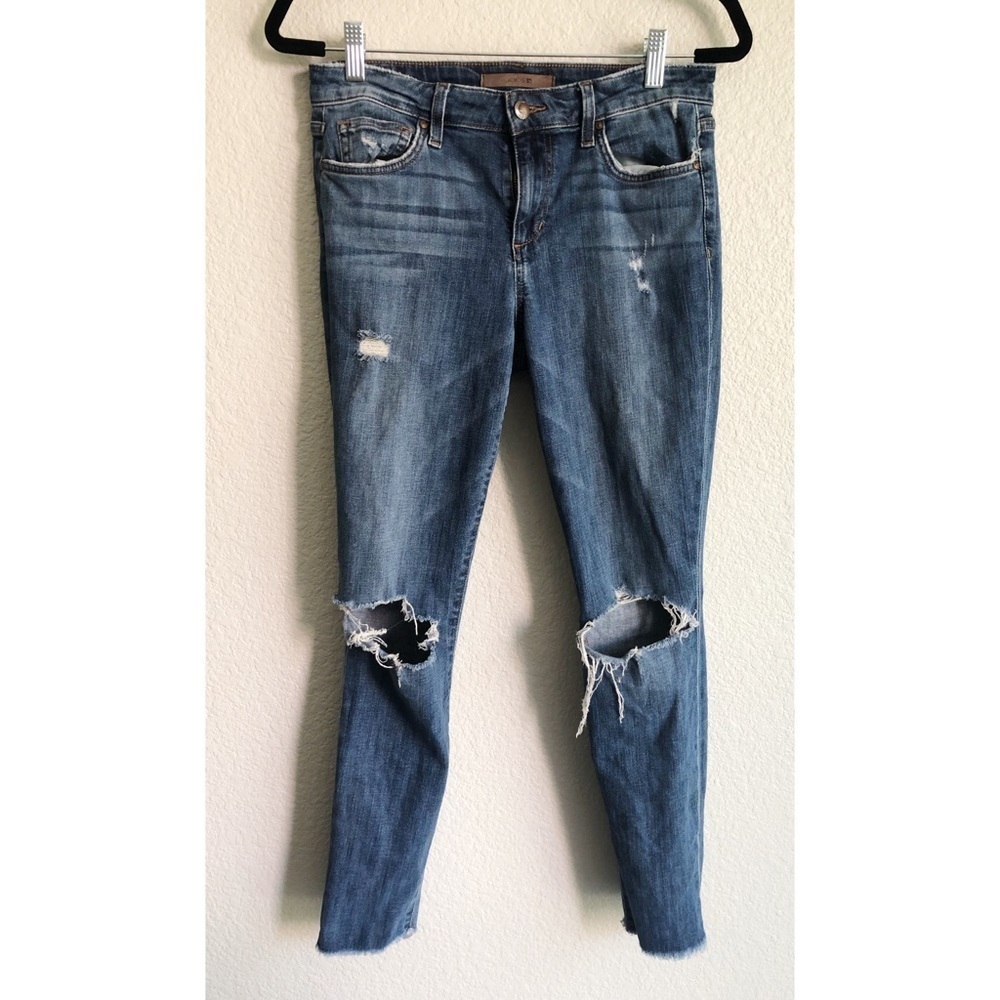 Joe’s jeans skinny ankle raw hem ripped size 27